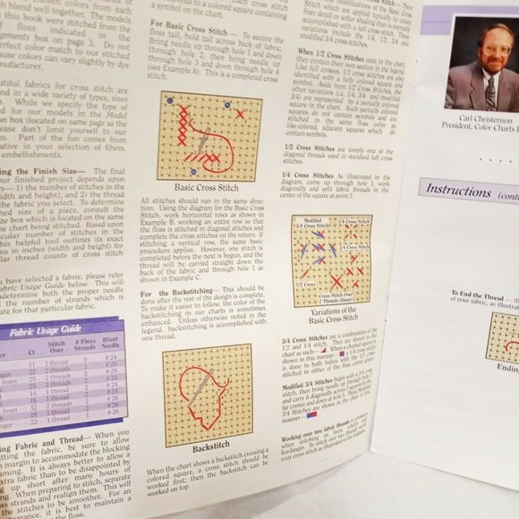 Paradise Macaws Birds Parrots Cross Stitch Leaflet Book Color Charts 1990 10205 - Picture 6 of 6